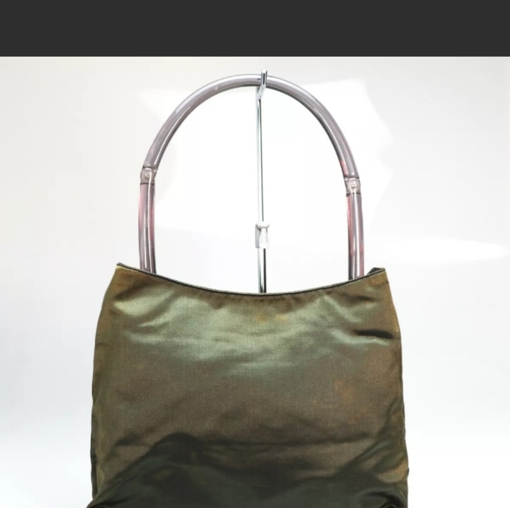 Prada "RARE" Fabric Bag with Acrylic Handle Olive/Khaki - Picture 1 of 8